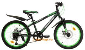 Велосипед 20 NAMELESS J2000D, черный/зеленый